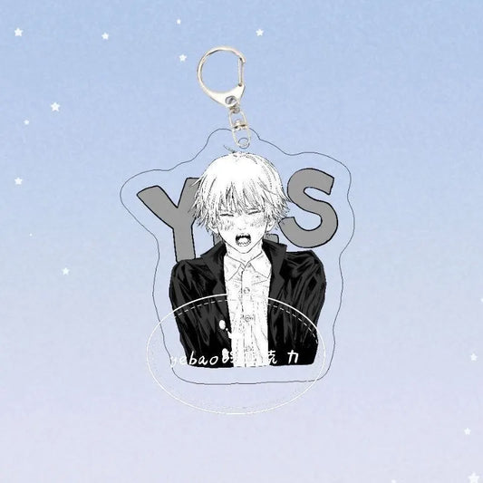 B&W Reze & Denji Keychains